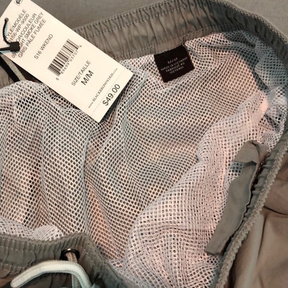 Black Brown 1826 Swim Trunks in Light Smoke Grey Sizes Medium & Large Men’s - Picture 4 of 7